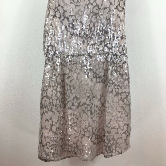REBECCA TAYLOR Blush Pink Sequin Mini Slip Dress size 10 - Picture 8 of 10
